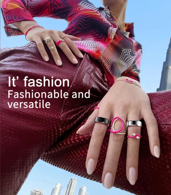 2024 NEW Smart Ring Military Grade Titanium Steel Shell Health Monitoring IP68 & 5ATM Waterproof Multi-sport Modes ring R6 - Image 2