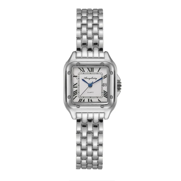 Luxury Branded Women Watches 2023 Simple Square Roman Calendar Women Quartz Watch Fashion Stainless Steel Strap Ladies Clock - Image 3