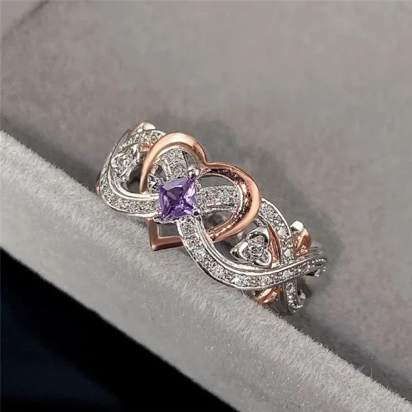 Creative Women's Heart Rings with Romantic Rose Flower Design Wedding Engagement Love Rings Hot Sale Aesthetic Jewelry - Image 6