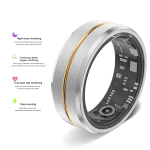 2024 Smart Ring Military Grade Titanium Steel Shell Health Monitoring IP68 & 3ATM Waterproof Multi-sport Modes For Android IOS