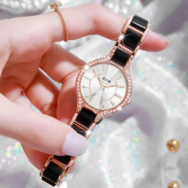 Watch For Women Brand Retro Light Luxury Waterproof Diamond inlaid high quality Stainless Steel Female Fashion Clock Watchees - Image 3