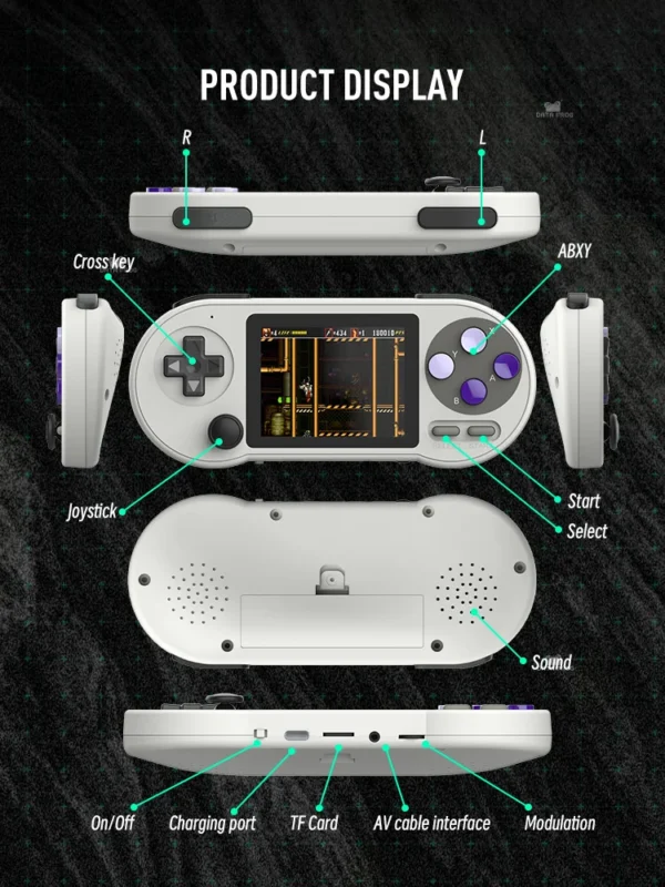 DATA FROG SF2000 Portable Handheld Game Console 3 Inch IPS Retro Game Consoles Built-in 6000 Games Retro Video Games For Kids - Image 6