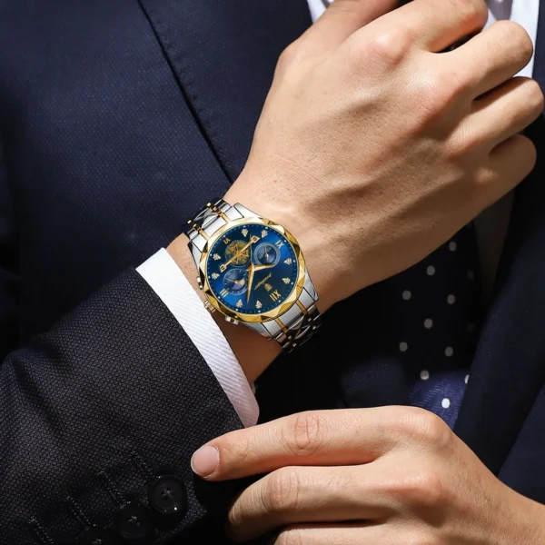 POEDAGAR Luxury Man Wristwatch Waterproof Luminous Chronograph Watch for Men Stainless Steel Men's Quartz Watches reloj hombre - Image 5