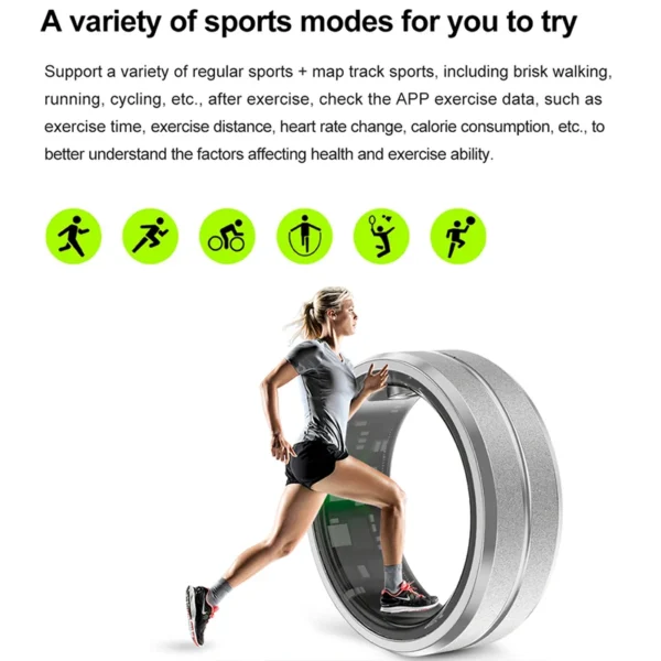 2024 Smart Ring Men Women IP68 Waterproof Heart Rate Blood Oxygen Sleep Health Monitor Sport Fitness Health Ring for Android IOS - Image 4