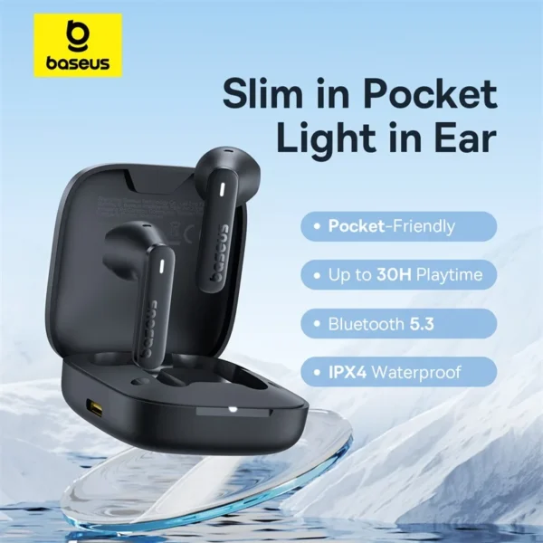 Baseus Bowie E16 Wireless Earphone Bluetooth 5.3 Earphones 30H Long Battery Life IPX4 Waterproof True Wireless Headphone Earbuds - Image 3
