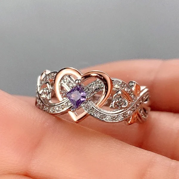 Creative Women's Heart Rings with Romantic Rose Flower Design Wedding Engagement Love Rings Hot Sale Aesthetic Jewelry - Image 4