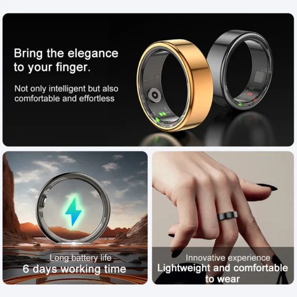 For Android IOS Smart Ring Real Heart Rate Teenagers Stainless Steel Ring Swimming Waterproof Smart Ring 2024 For Jewelry Gift - Image 3