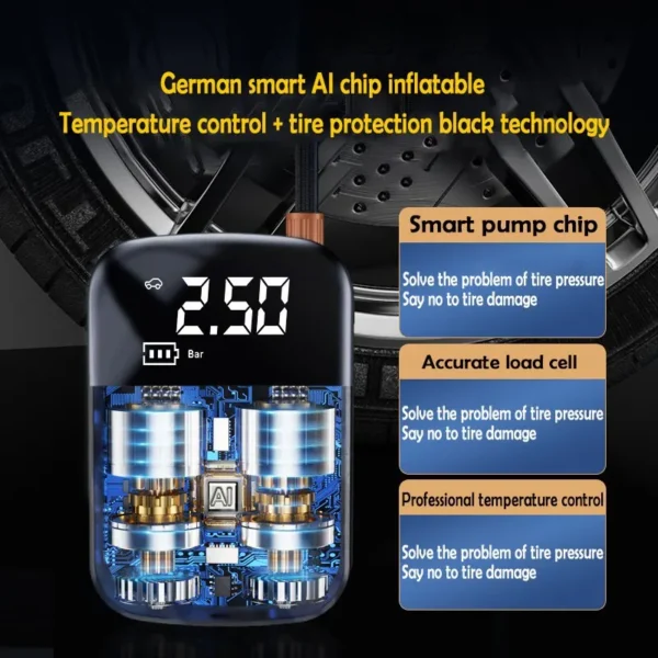 Wireless Car Air Compressor Electric Tire Inflator Pump for Motorcycle Bicycle Boat AUTO Tyre Balls - Image 5