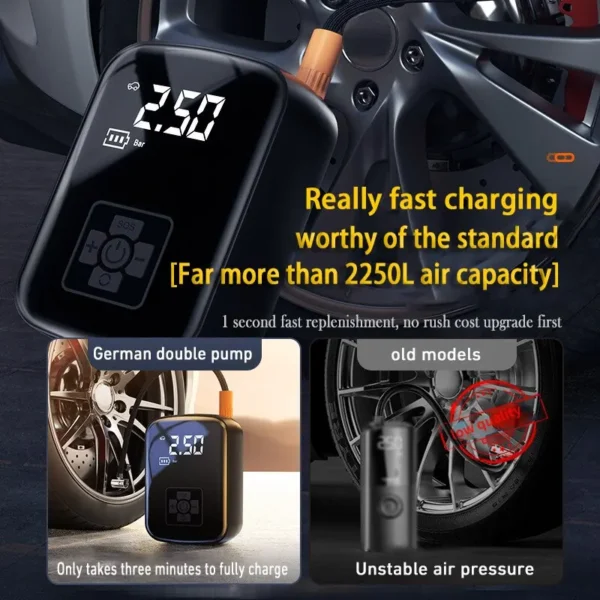 Wireless Car Air Compressor Electric Tire Inflator Pump for Motorcycle Bicycle Boat AUTO Tyre Balls - Image 4