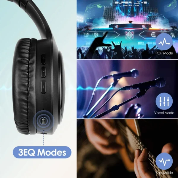 Siindoo JH919 Wireless Bluetooth Headphones Foldable Stereo Earphones Super Bass Noise Reduction Mic For Laptop PC TV - Image 4