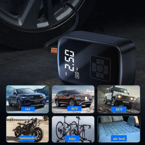 Wireless Car Air Compressor Electric Tire Inflator Pump for Motorcycle Bicycle Boat AUTO Tyre Balls - Image 3