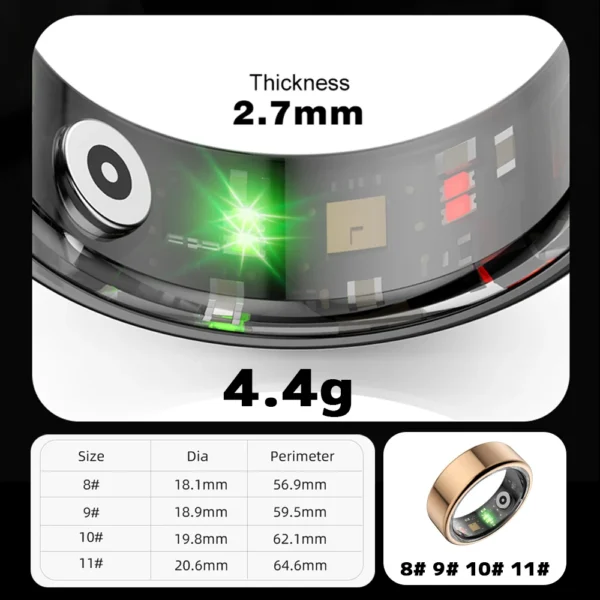 For Android IOS Smart Ring Real Heart Rate Teenagers Stainless Steel Ring Swimming Waterproof Smart Ring 2024 For Jewelry Gift - Image 4