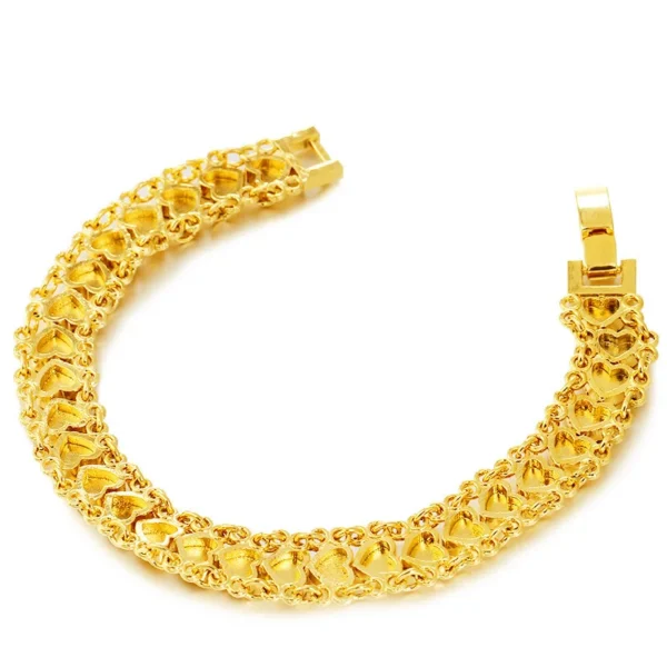 Genuine 24k Gold Color Bracelet for Women Chain18 Cm-19 Cm Link Bracelets Fine Jewelry - Image 3