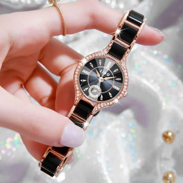 Watch For Women Brand Retro Light Luxury Waterproof Diamond inlaid high quality Stainless Steel Female Fashion Clock Watchees - Image 5