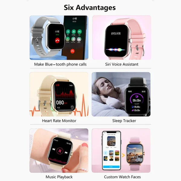 Sport Smart Watch Fitness Clock Health Monitor Waterproof Smartwatch Bluetooth Call Watches for Men Women IOS Xiaomi Huawei 2023 - Image 2