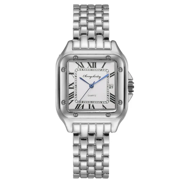 Luxury Branded Women Watches 2023 Simple Square Roman Calendar Women Quartz Watch Fashion Stainless Steel Strap Ladies Clock - Image 6