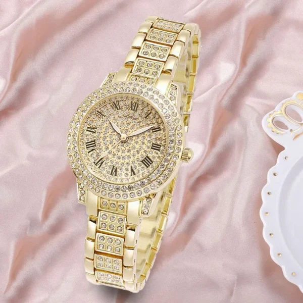 Hot Fashion Women Luxury Diamond Watches Bracelet Ladies Quartz Watch Rose Gold Womens Wristwatch Shiny Crystal Reloj Mujer - Image 6
